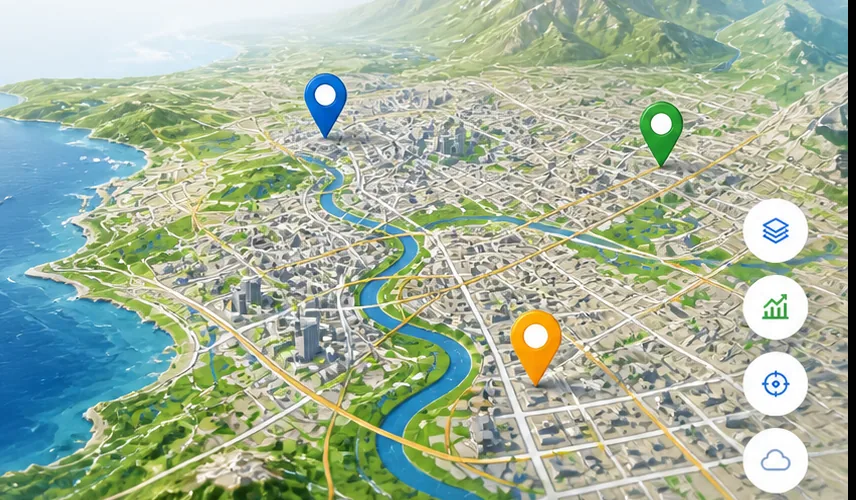Secure Terrasis GIS login and spatial analytics workspace preview